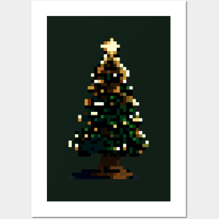 Christmas tree pixel art Posters and Art